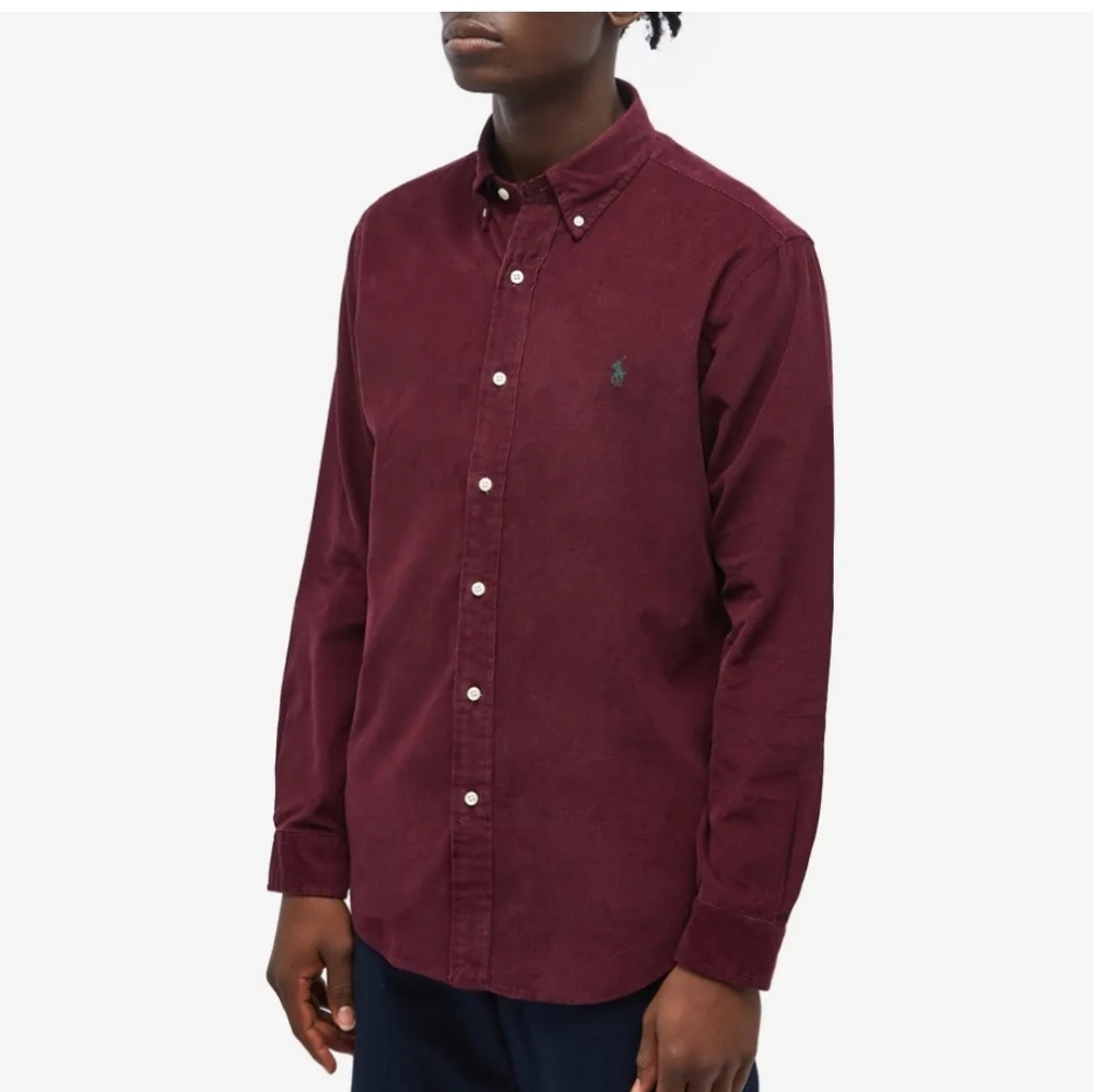 Ralph Lauren Men’s Hardvard Wine  Button-Down Shirt Size M 100% Cotton